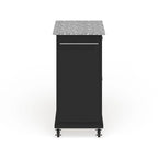 Compact Gray Granite Top Cart/ Island in Black Finish - 18d x 31w x 35.5h