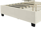 Full Size Velvet Upholstered Platform Bed with Big Headboard, Bedroom Furniture