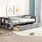 Twin Size Daybed with Shelves and Drawers