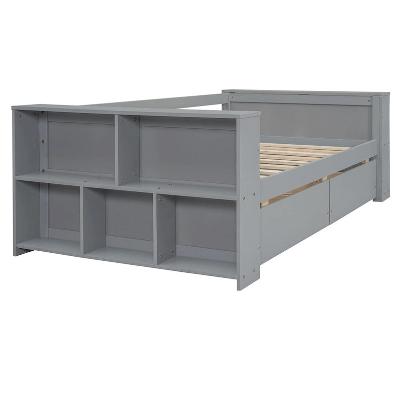 Twin Size Daybed with Shelves and Drawers