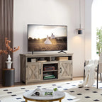 Farmhouse Barn door TV Media Stand Entertainment Console for TV Up to 65 with Open and Closed Storage Space