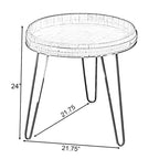 Wooden Wine Barrel Head End Table Accent Coffee Table