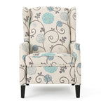 Traditional Fabric Recliner Chairs with Studded Border