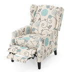Traditional Fabric Recliner Chairs with Studded Border