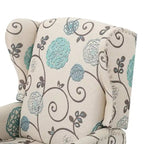 Traditional Fabric Recliner Chairs with Studded Border