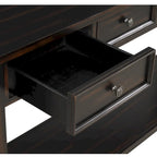 63 Pine Wood Console Table with 4 Drawers and 1 Bottom Shelf