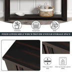 63 Pine Wood Console Table with 4 Drawers and 1 Bottom Shelf