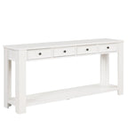 63 Pine Wood Console Table with 4 Drawers and 1 Bottom Shelf