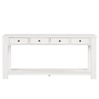 63 Pine Wood Console Table with 4 Drawers and 1 Bottom Shelf