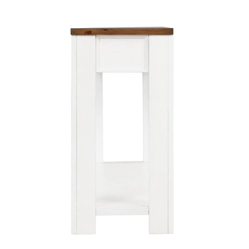 63 Pine Wood Console Table with 4 Drawers and 1 Bottom Shelf