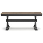 Brown/Black 50 Dining Bench - 48 W x 16 D x 19.25 H