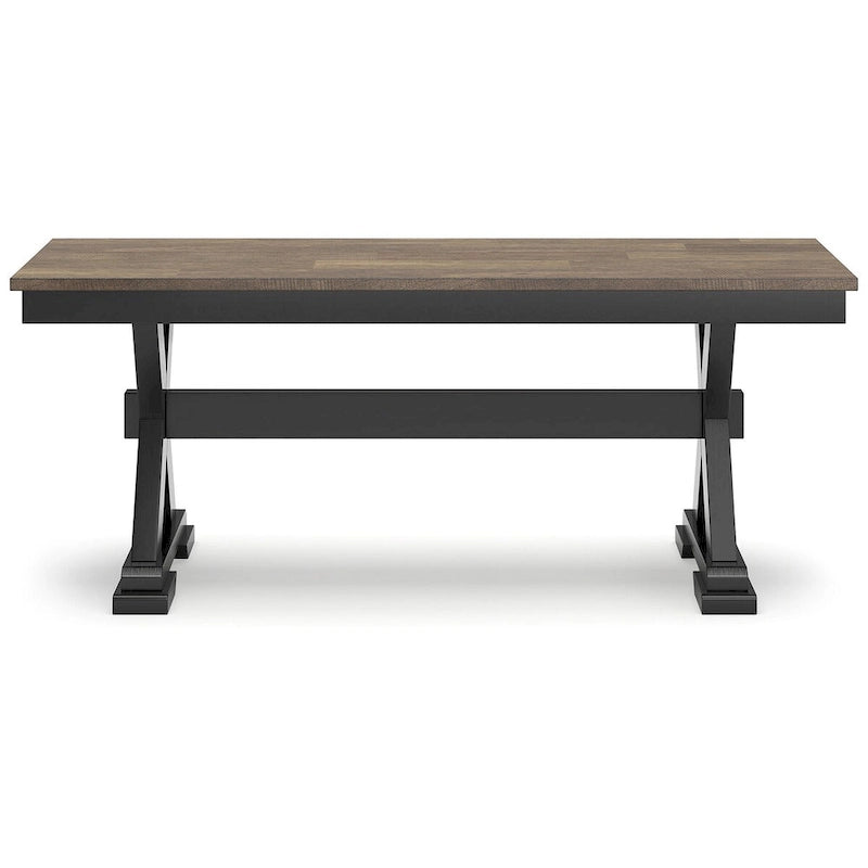 Brown/Black 50 Dining Bench - 48 W x 16 D x 19.25 H