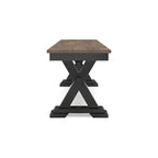 Brown/Black 50 Dining Bench - 48 W x 16 D x 19.25 H